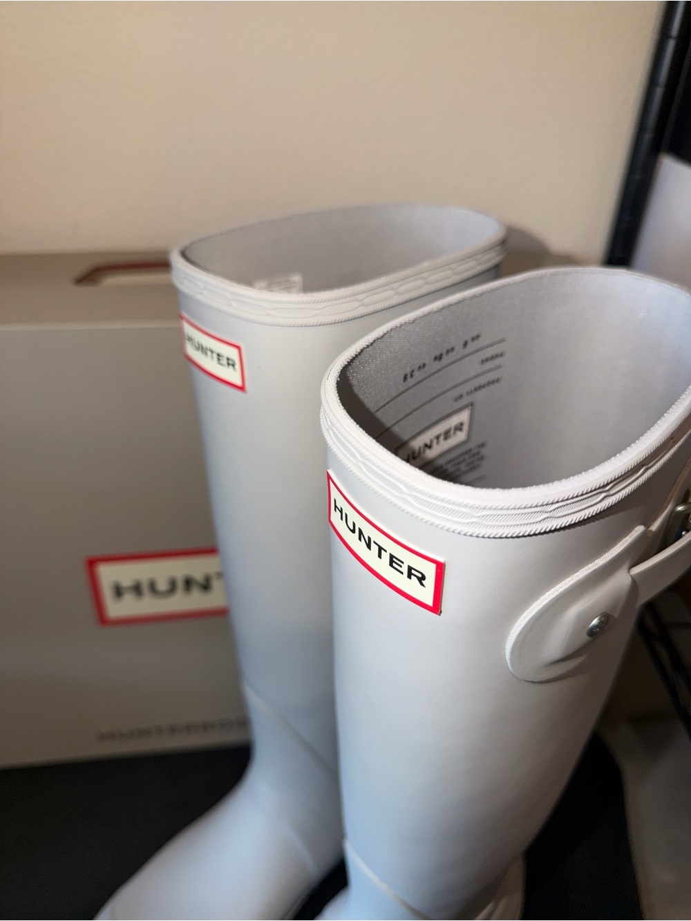 Hunter ❤️🔥 Original Tall Light grey Rain Boots - Picture 6 of 10